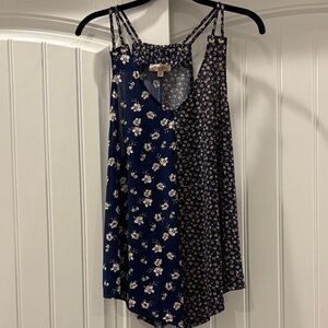Lavish Beautiful Navy Floral Split-Print Cami Top XL